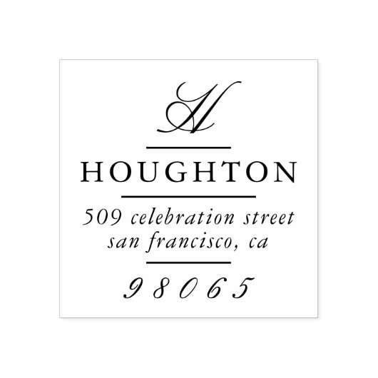 モノグラムクラシックスクリプト差出人住所 ラバースタンプ (インプリント)