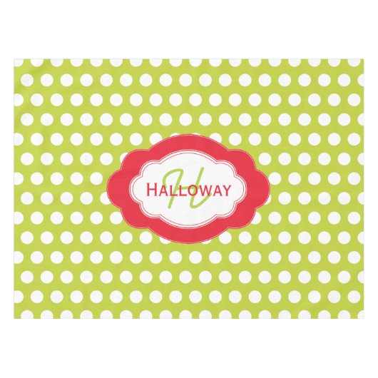 モノグラムクラシックドットクリスマステーブルクロス テーブルクロス (正面(横))