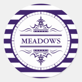 モノグラムクラシックネイビーエレガントシ航海のステッカー ラウンドシール