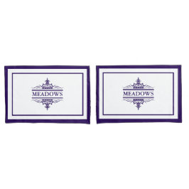 モノグラムクラシックネイビーブルー&ホワイト枕ローケース 枕カバー