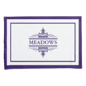 モノグラムクラシックネイビーブルー&ホワイト枕ローケース 枕カバー (正面右)