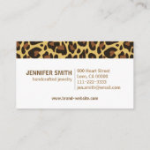 モノグラムクラシックヒョウ印刷ロカビリーパターン 名刺 (裏面)