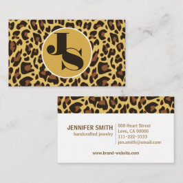 モノグラムクラシックヒョウ印刷ロカビリーパターン 名刺