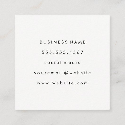 モノグラムクラシックピンクとアーク文字 スクエア名刺 (裏面)