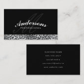 モノグラムクラシックブラック | ヒョウ印刷 名刺 (正面/裏面)