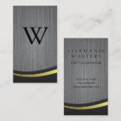 モノグラムクラシックメタル背景 名刺 (正面/裏面)