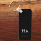 モノグラムクラシックモダンミニマリスト白黒 キーホルダー (正面)