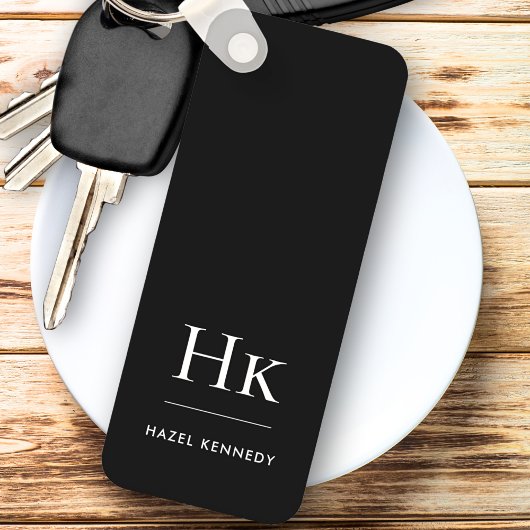 モノグラムクラシックモダンミニマリスト白黒 キーホルダー