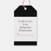 モノグラムクラシックリースホリーカスタムクリスマス ギフトタグ (裏面)