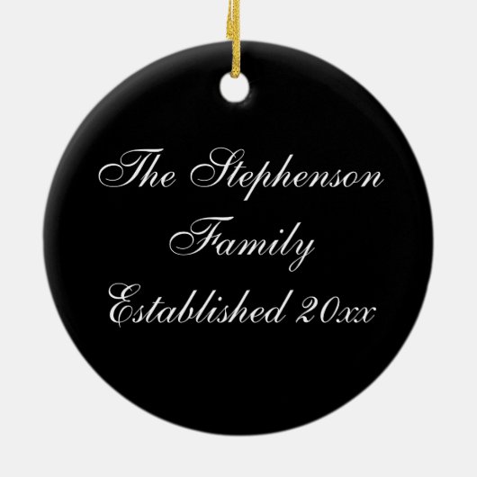 モノグラムクラシックリースホリーカスタムクリスマス セラミックオーナメント (裏面)