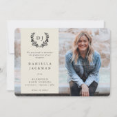 モノグラムクラシックローレルリース卒業写真 案内状 (正面)