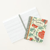 モノグラムクラシックヴィンテージ植物赤い花 ノートブック (内部)