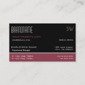 モノグラムクラシック付きブラックアンドバシンプルルガンディ 名刺 (裏面)