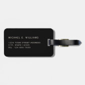 モノグラムクラシック付きブラックプレイドパターン ラゲッジタグ (裏面横)