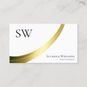 モノグラムクラシック付きプレーン白金ゴールドデコール 名刺 (正面)