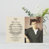 モノグラムクラシック写真の卒業発表 招待状 (スタンド正面)