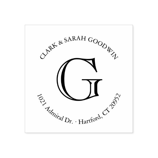 モノグラムクラシック差出人住所スタンプ ラバースタンプ (インプリント)