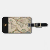 モノグラムクラシック旅行ヴィンテージワールドマップ ラゲッジタグ (正面横)