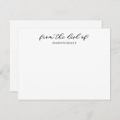 モノグラムクラシック白黒の机からの ノートカード (正面/裏面)