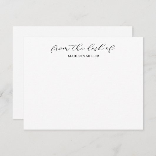 モノグラムクラシック白黒の机からの ノートカード (正面/裏面)