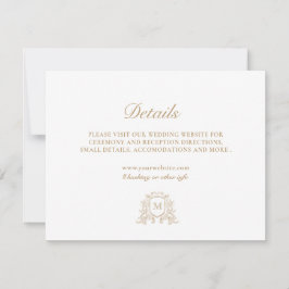 モノグラムクラシック金ゴールドおよびホワイトエンクロージャカード 招待状