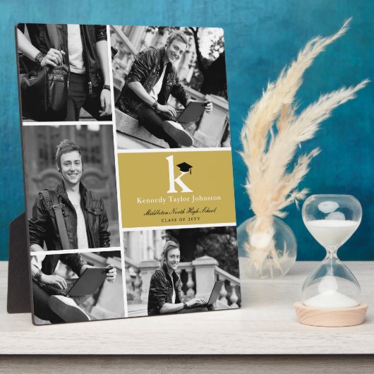 モノグラムクラシック金ゴールドブロック5写真卒業 フォトプラーク (側面)