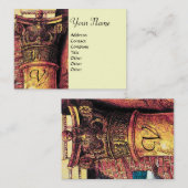 モノグラムクラシック2鮮やかな赤い黄色 名刺 (正面/裏面)