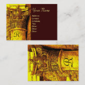 モノグラムクラシック2鮮やかな赤い黄褐色 名刺 (正面/裏面)