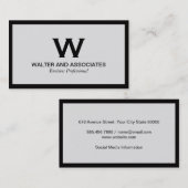 モノグラムクラシック |ライトグレー |黒縁ど 名刺 (正面/裏面)