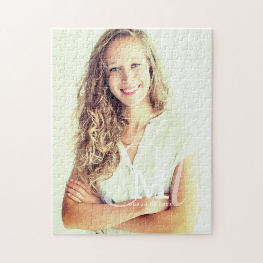 モノグラムクラス年カスタム写真卒業 ジグソーパズル (縦)