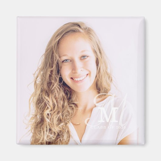 モノグラムクラス年カスタム写真卒業 マグネット (正面)