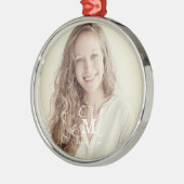 モノグラムクラス年カスタム写真卒業 メタルオーナメント (左)