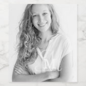 モノグラムクラス年カスタム写真卒業 ワインラベル (シングルラベル)