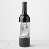 モノグラムクラス年カスタム写真卒業 ワインラベル (正面)