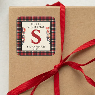 モノグラムクリスマスくるみ割りギフト スクエアシール