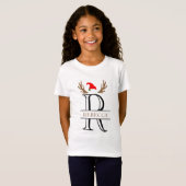 モノグラムクリスマスイニシャルTシャツ R(分割) Tシャツ (正面フル)