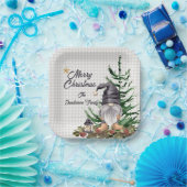 モノグラムクリスマスウォーターカラー格言エプロン ペーパープレート (パーティー)