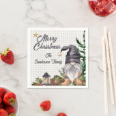 モノグラムクリスマスウォーターカラー格言 スタンダードカクテルナプキン (インサイチュ)