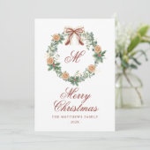 モノグラムクリスマスオレンジリースボウノンフォト シーズンカード (スタンド正面)