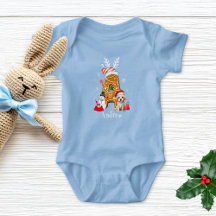 モノグラムクリスマスサンタギンガーブレッド手紙A少年