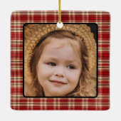 モノグラムクリスマスサンタフォトツリー セラミックオーナメント (裏面)