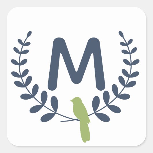 モノグラムクリスマスステッカー スクエアシール (正面)