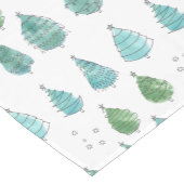 モノグラムクリスマスツリーズティール(緑がかった色) ショートテーブルランナー (コーナー)