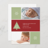 モノグラムクリスマスツリー写真 シーズンカード (正面/裏面)