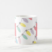 モノグラムクリスマスホリデーライトパターンコーヒーM コーヒーマグカップ (中央)