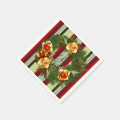 モノグラムクリスマスリースナプキン スタンダードカクテルナプキン (角)