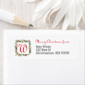 モノグラムクリスマスリースメリークリスマスホワイト ラベル (インサイチュ)