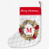 モノグラムクリスマスリース スモールクリスマスストッキング (裏面)
