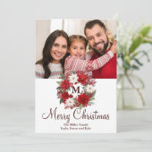 モノグラムクリスマス伝統的リースエレガント シーズンカード (スタンド正面)