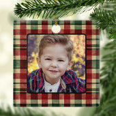 モノグラムクリスマス小妖精や小人フォトツリー セラミックオーナメント